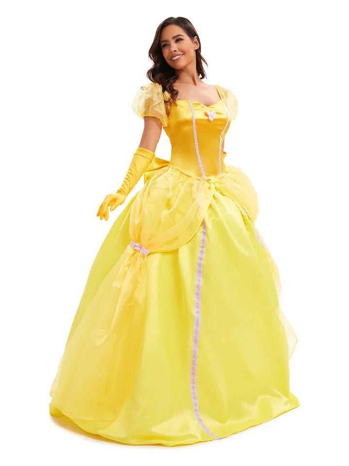 Little River | Women’s Yellow Princess Puff Sleeve Halloween Dress Costume