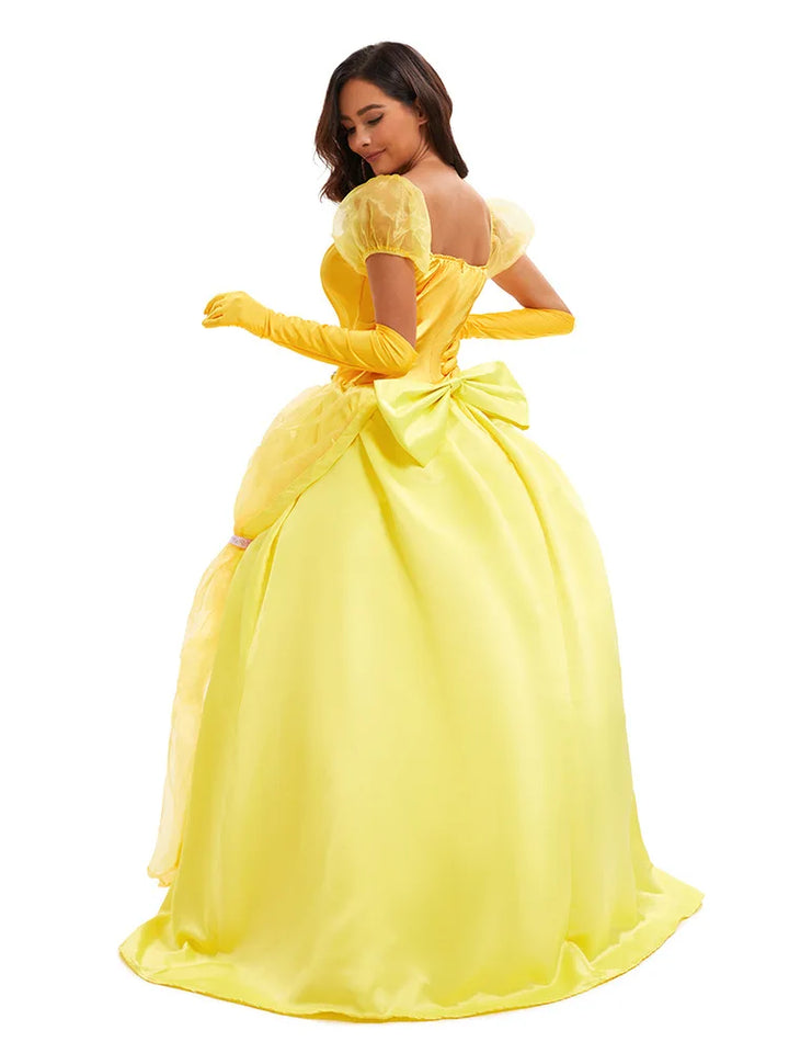 Little River | Women’s Yellow Princess Puff Sleeve Halloween Dress Costume