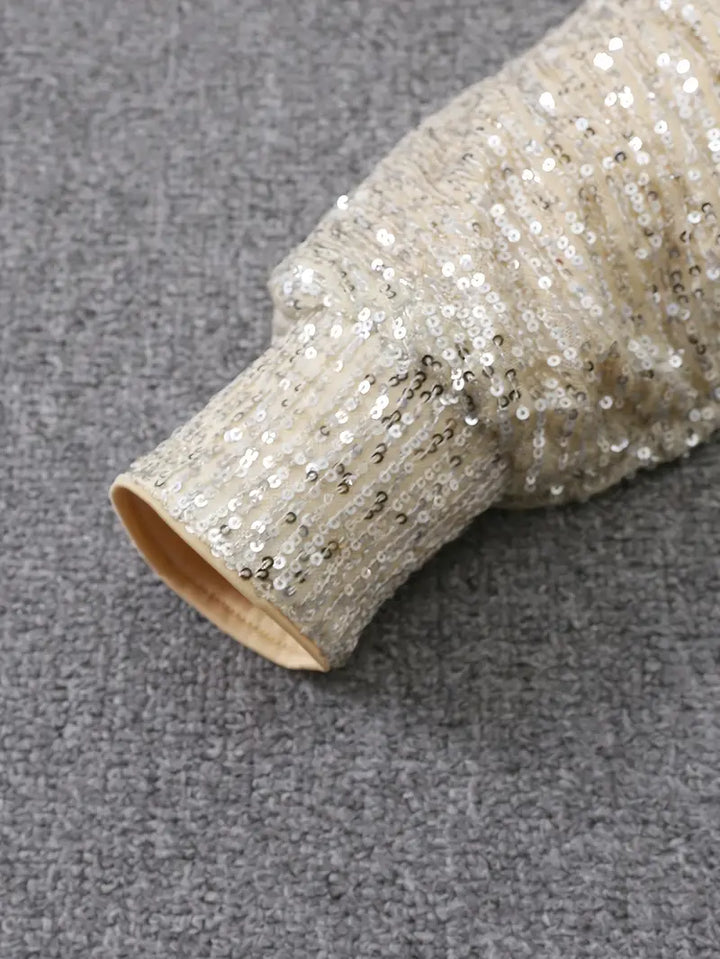 Detail view of banded cuff and sleeve