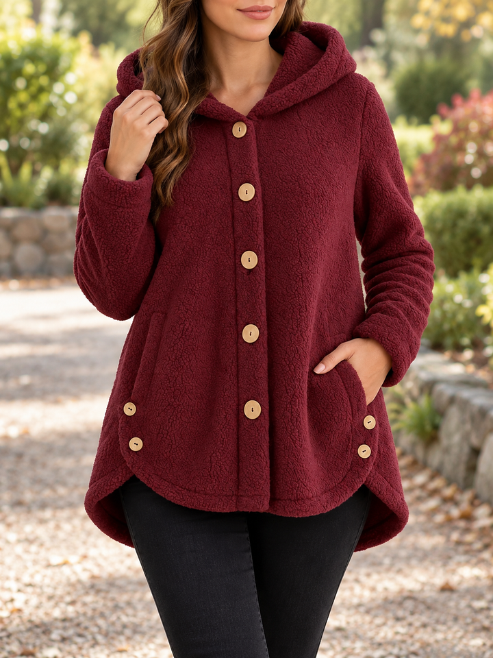 Malibu | Women’s Button-Front Long Sleeve Patch Pocket Fleece Hoodie