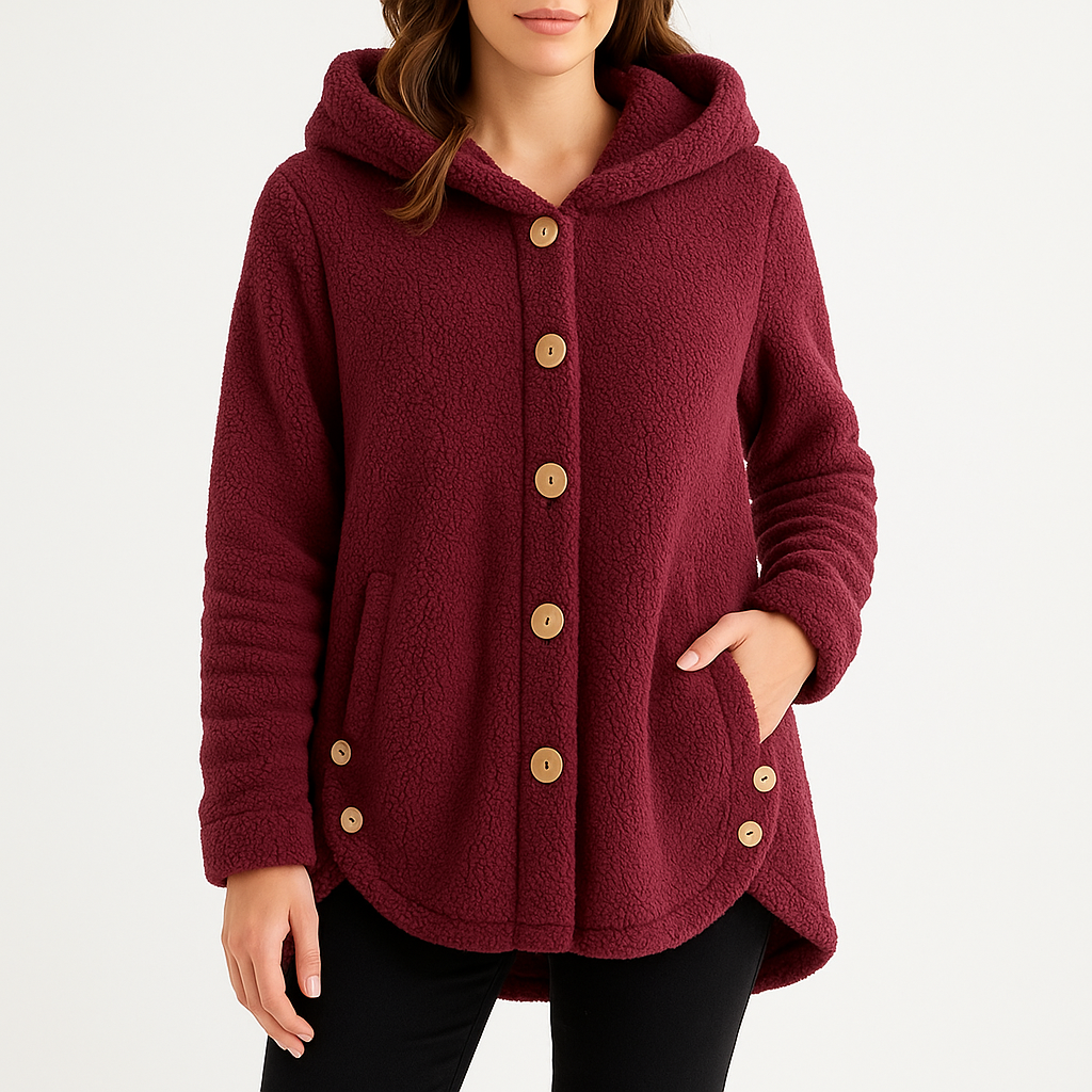 Malibu | Women’s Button-Front Long Sleeve Patch Pocket Fleece Hoodie