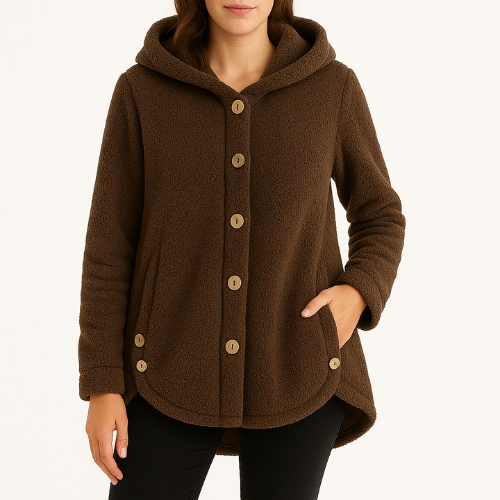Malibu | Women’s Button-Front Long Sleeve Patch Pocket Fleece Hoodie