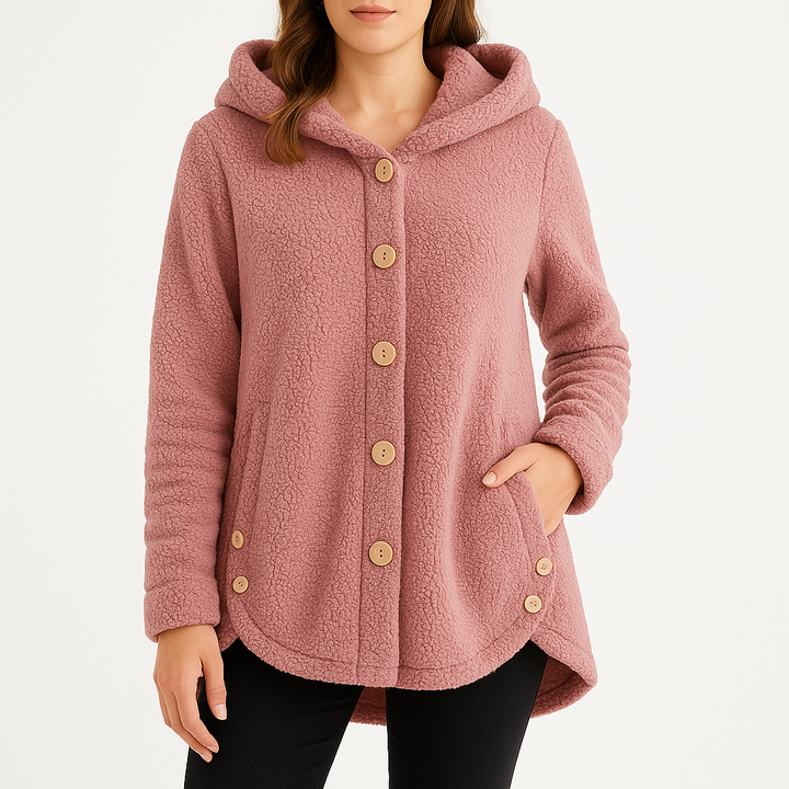 Malibu | Women’s Button-Front Long Sleeve Patch Pocket Fleece Hoodie