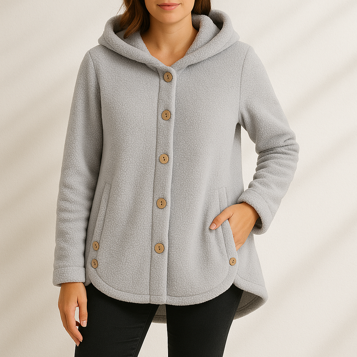 Malibu | Women’s Button-Front Long Sleeve Patch Pocket Fleece Hoodie