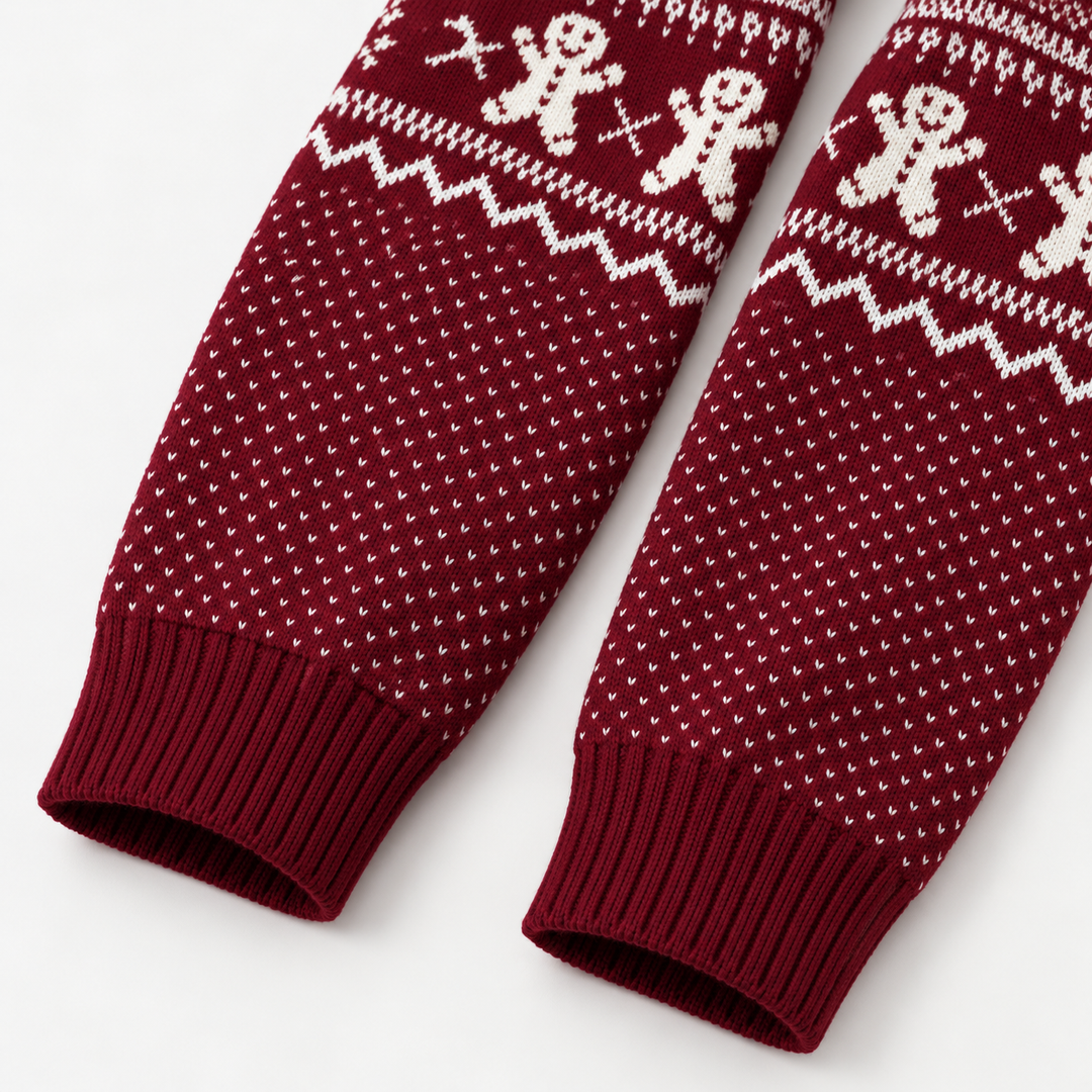 Detail view of sleeves and banded cuffs
