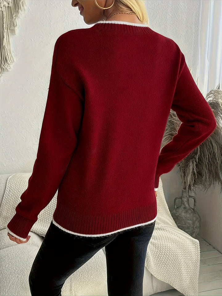 Back view of shoulder seams and banded cuffs