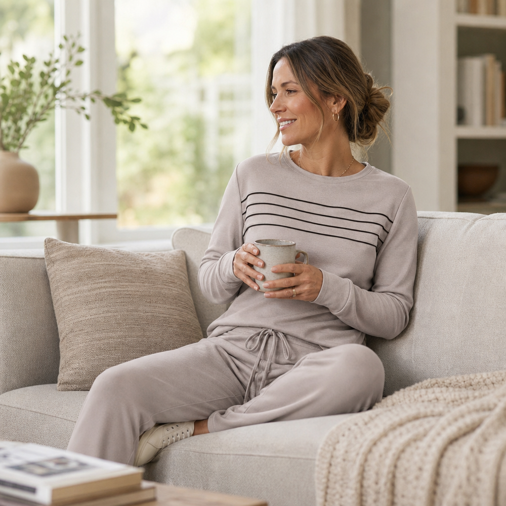 Front view of pleated bodice and drawstring waist
