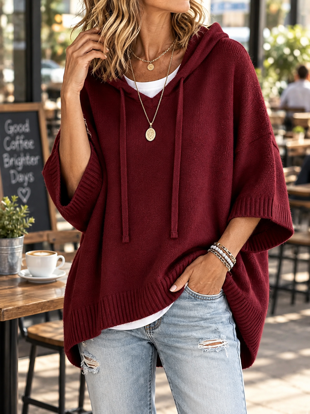 Leucadia | Women’s Drawstring Ribbed Oversized Hoodie