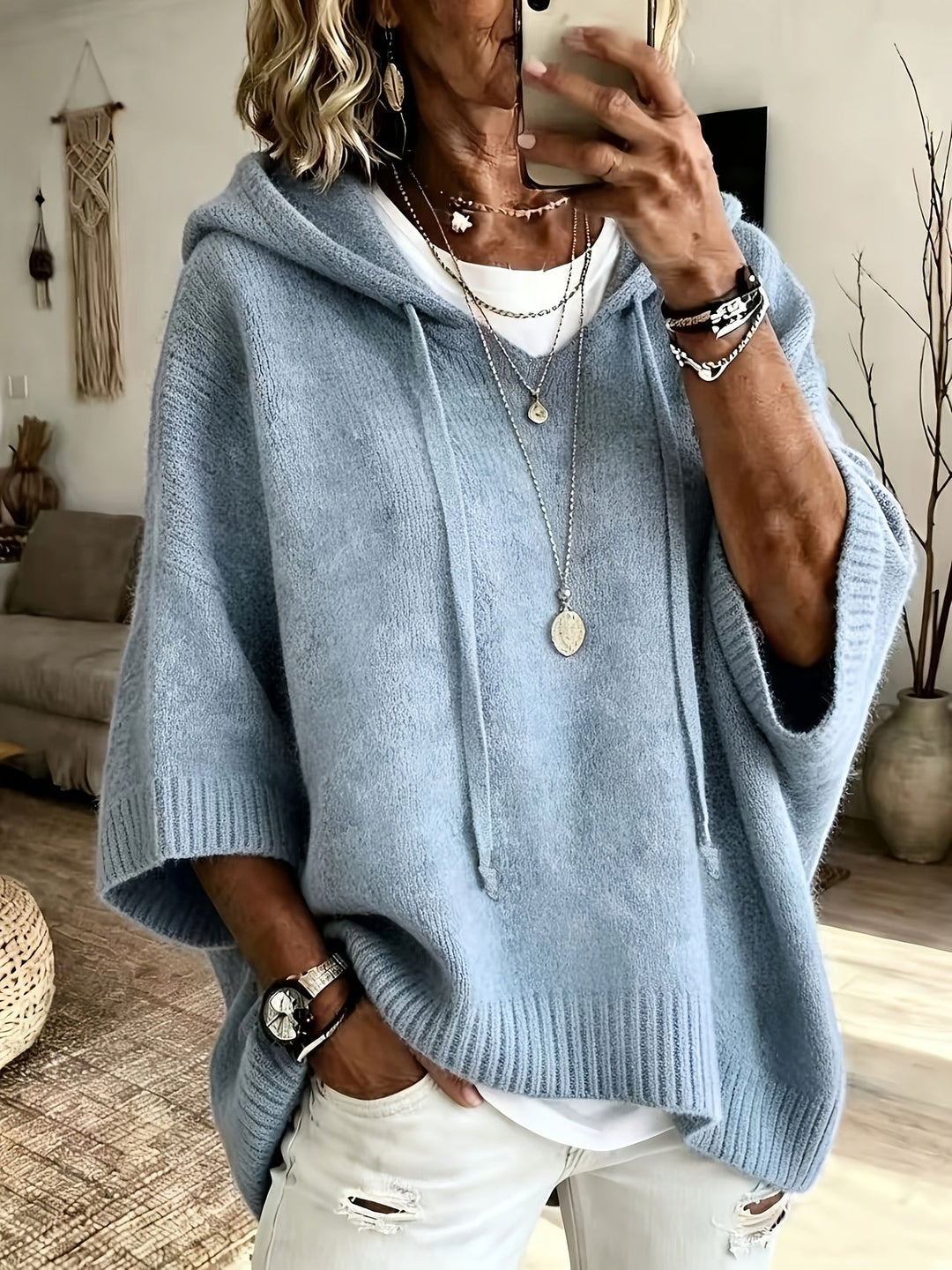 Leucadia | Women’s Drawstring Ribbed Oversized Hoodie
