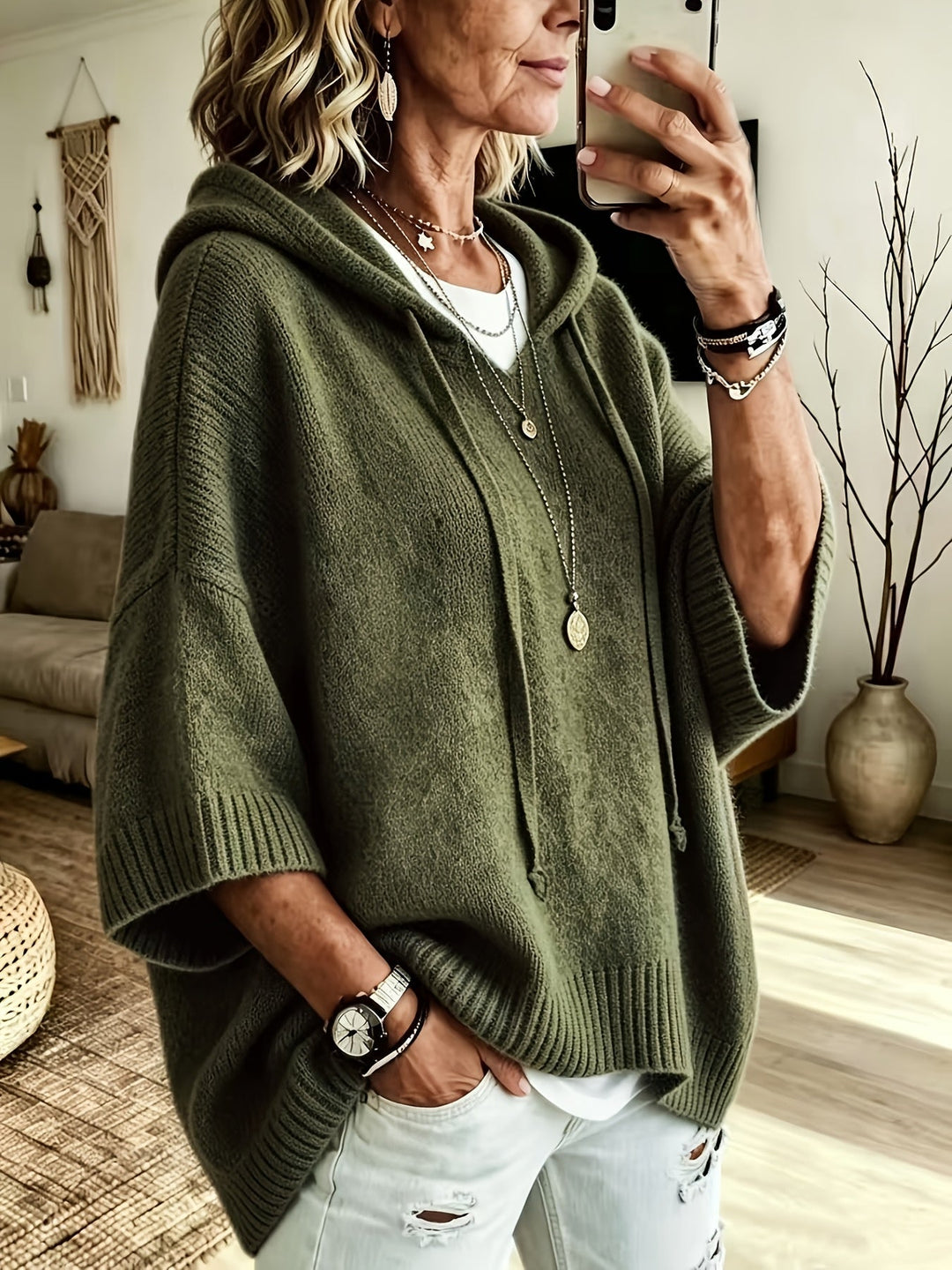 Leucadia | Women’s Drawstring Ribbed Oversized Hoodie