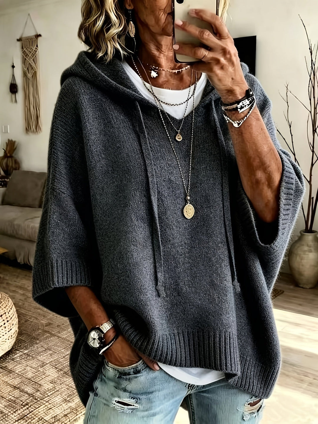Leucadia | Women’s Drawstring Ribbed Oversized Hoodie