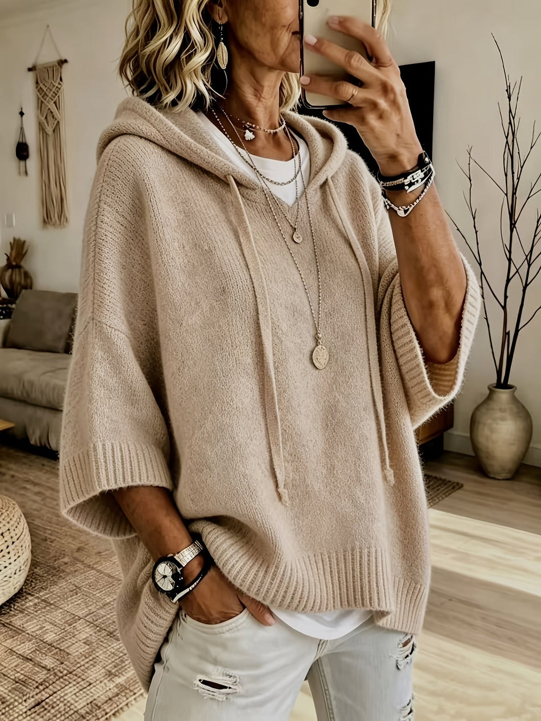 Leucadia | Women’s Drawstring Ribbed Oversized Hoodie