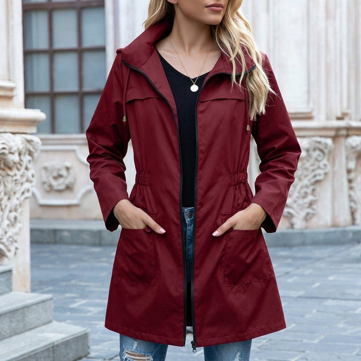 Fairfax | Women’s Drawstring Zip-Front Pocket Waterproof Rain Jacket