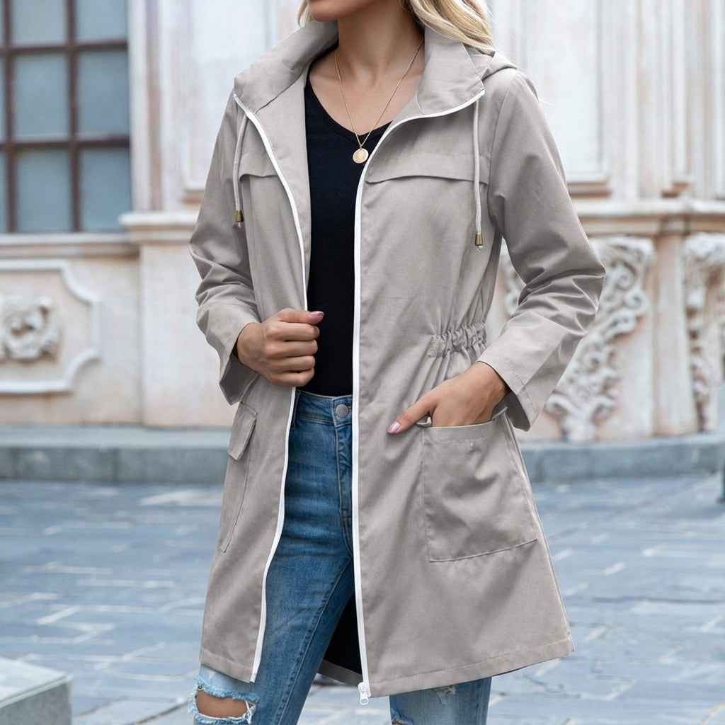 Fairfax | Women’s Drawstring Zip-Front Pocket Waterproof Rain Jacket