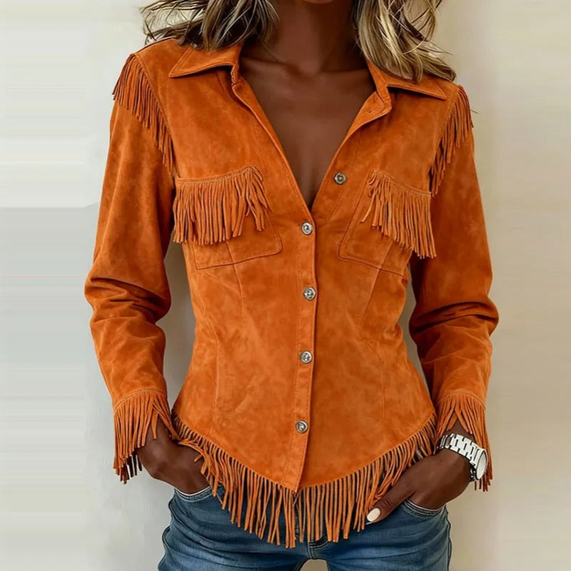 Chester | Women’s Fringe Button-Front Pointed-Collar Western Shirt
