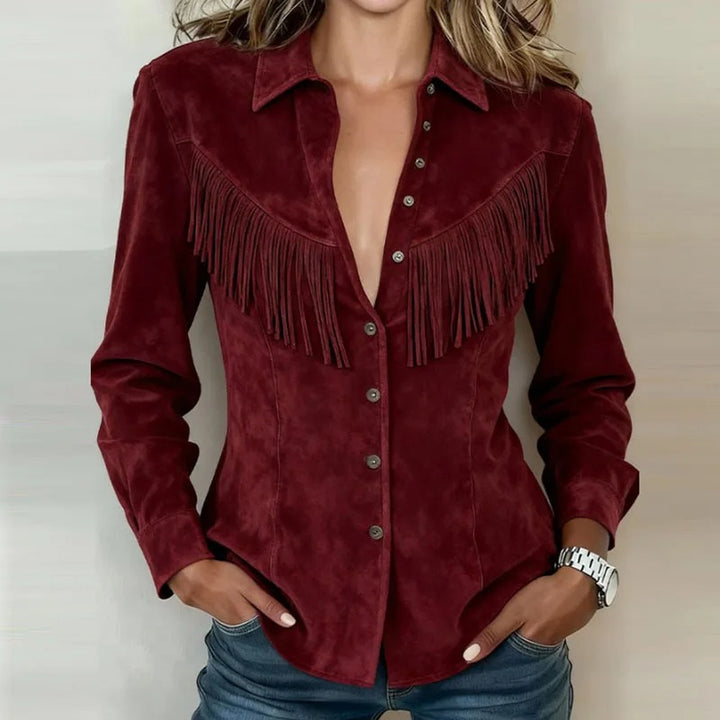 Chester | Women’s Fringe Button-Front Pointed-Collar Western Shirt