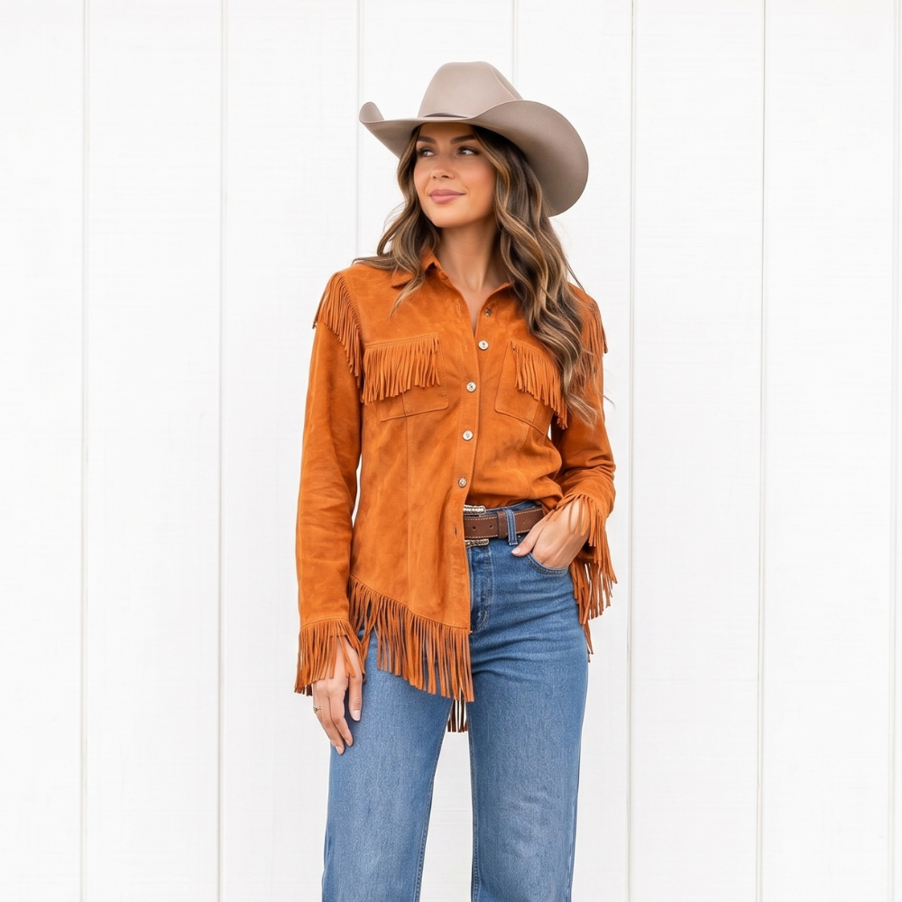 Chester | Women’s Fringe Button-Front Pointed-Collar Western Shirt
