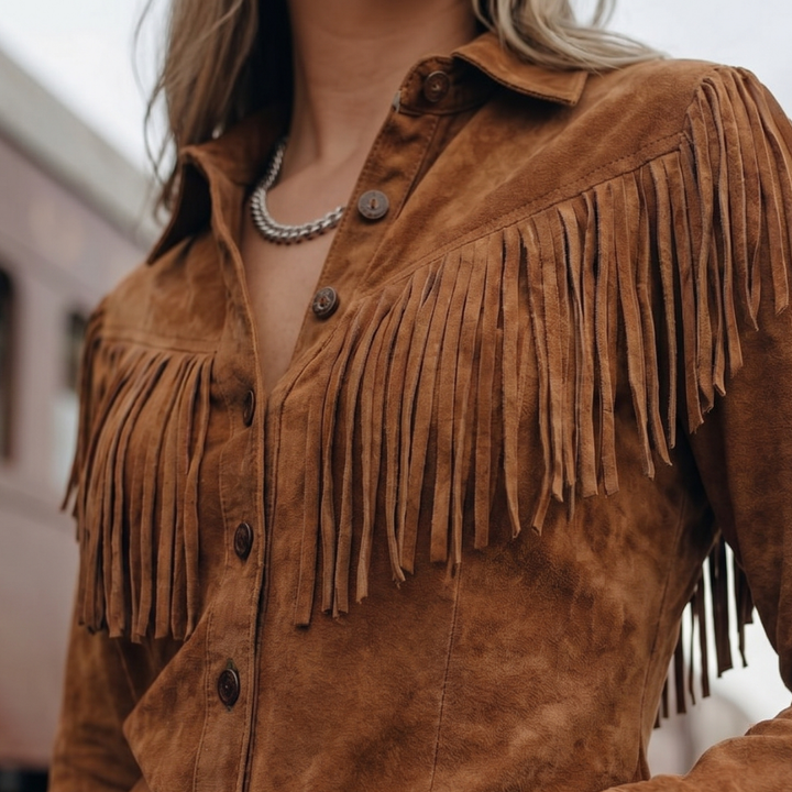 Chester | Women’s Fringe Button-Front Pointed-Collar Western Shirt