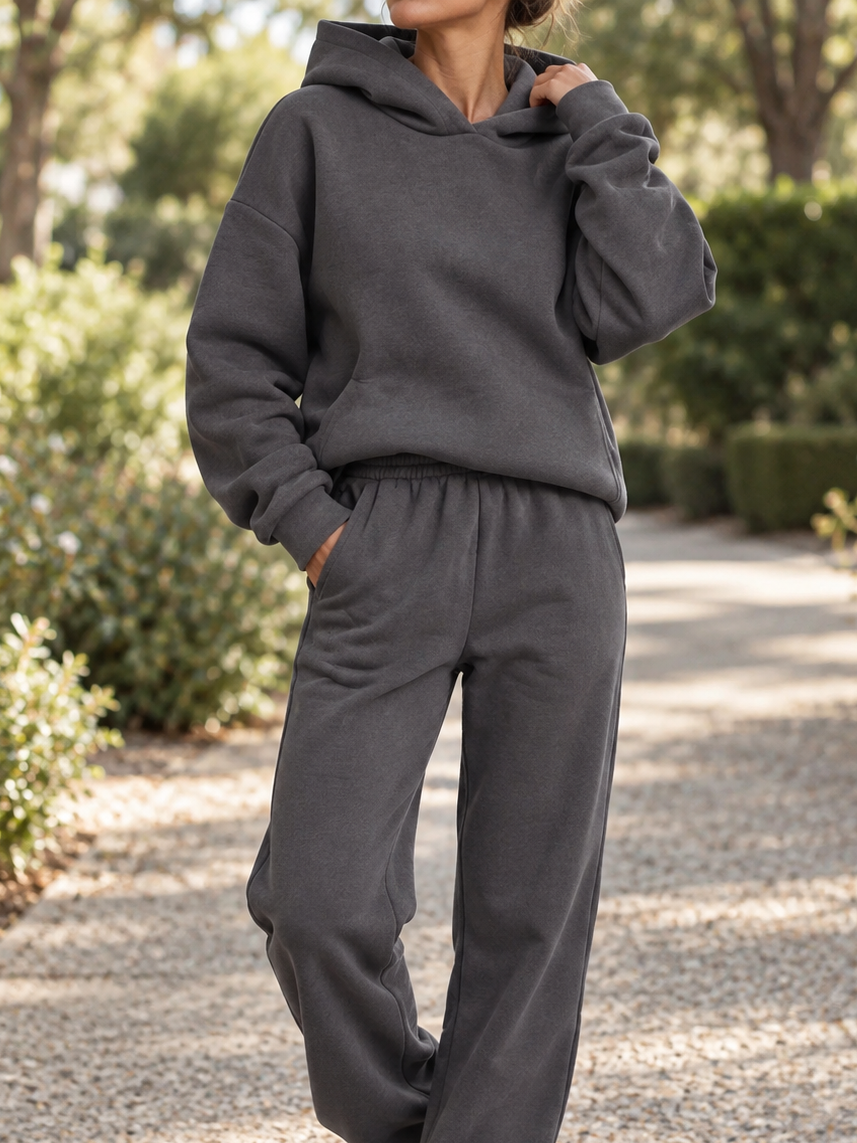 Laytonville | Women’s Hooded Long Sleeve Elastic Waist Loungewear Set