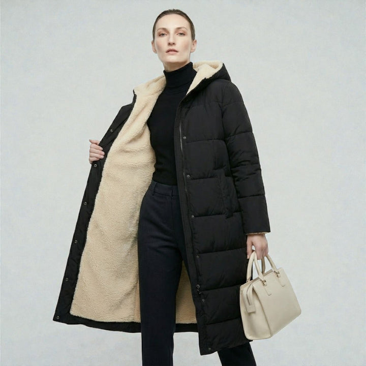 Front view of the puffer coat