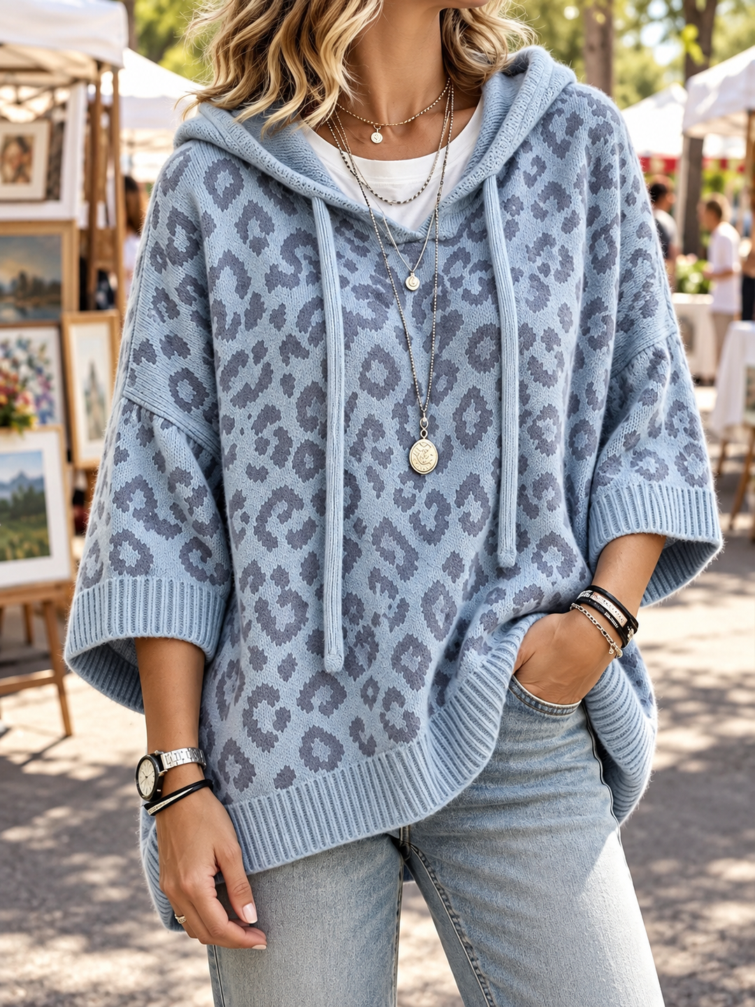 Cardiff | Women’s Leopard Print Drawstring Oversized Hoodie