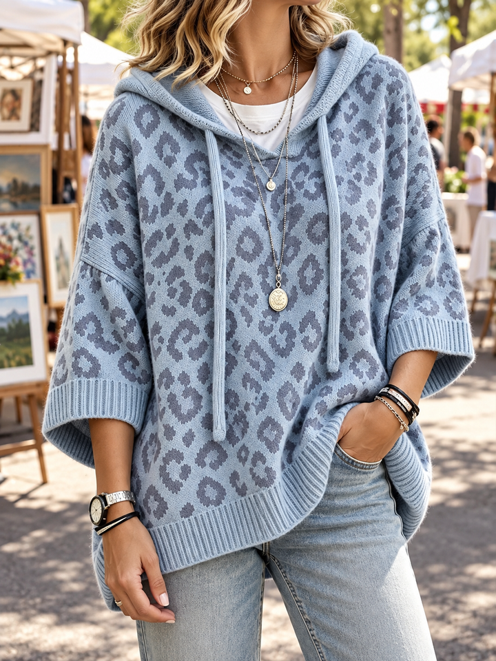 Cardiff | Women’s Leopard Print Drawstring Oversized Hoodie