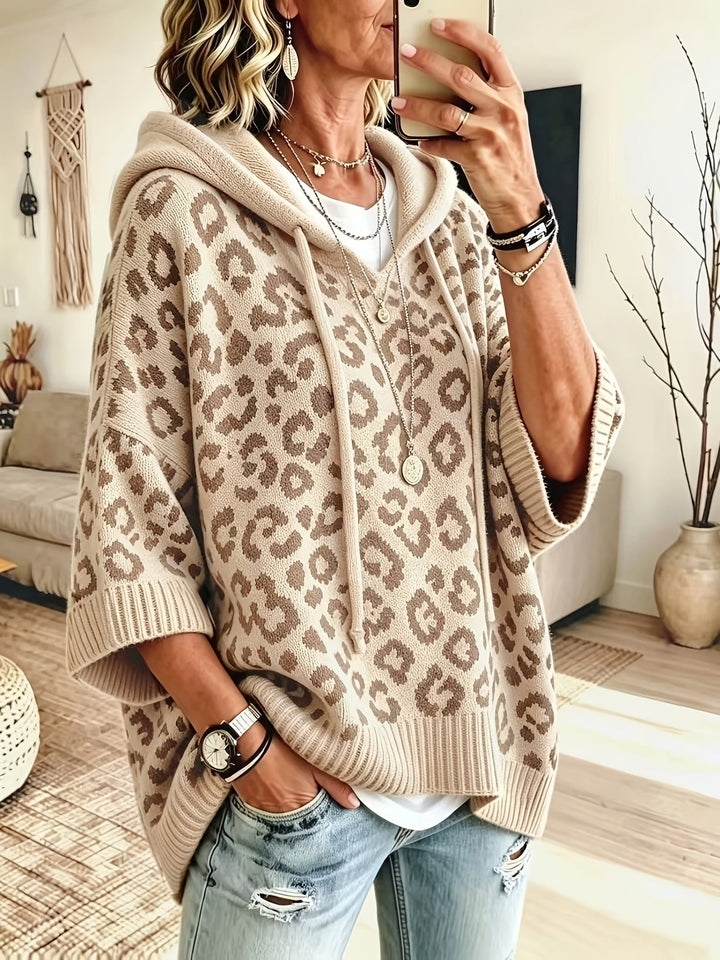 Cardiff | Women’s Leopard Print Drawstring Oversized Hoodie