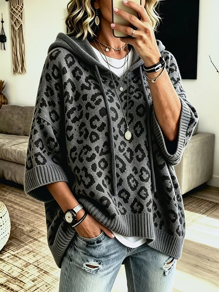 Cardiff | Women’s Leopard Print Drawstring Oversized Hoodie