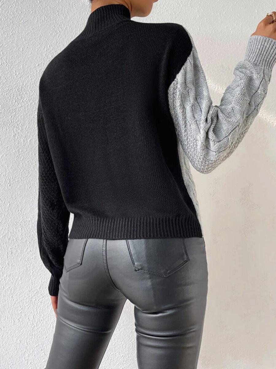 Cambria | Women’s Mock Neck Asymmetric Cable Knit Sweater