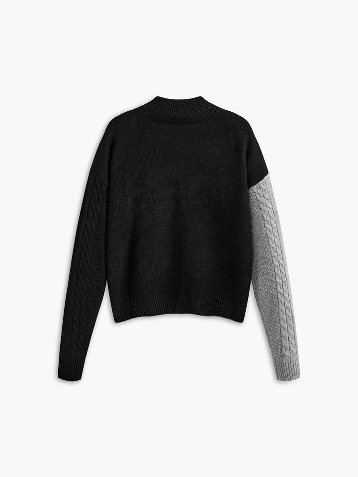 Cambria | Women’s Mock Neck Asymmetric Cable Knit Sweater