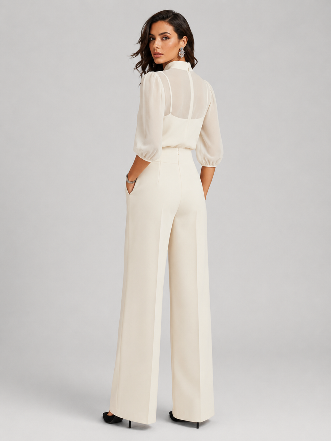 Back view showing keyhole opening and camisole straps