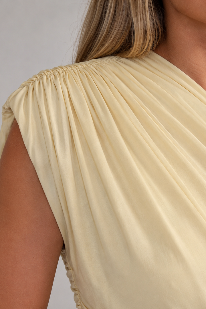 Yountville | Women’s One-Shoulder Ruched Draped Maternity Maxi Dress