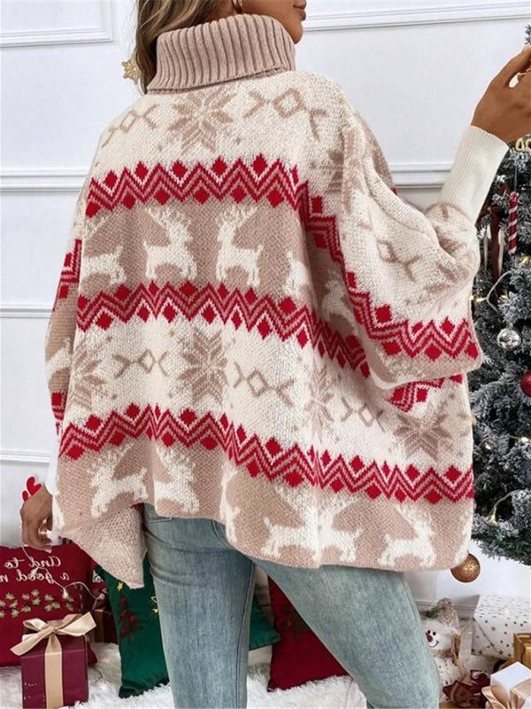 Back view with reindeer pattern across the back
