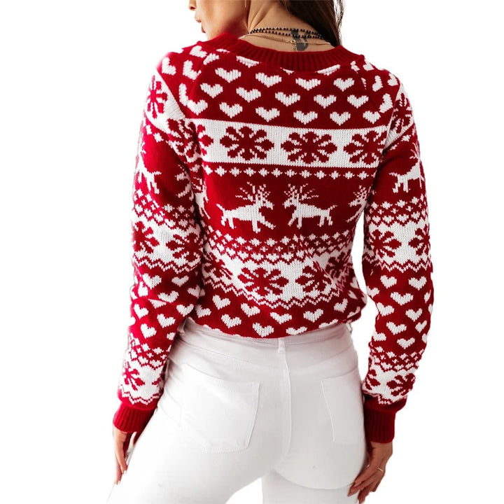 Back view of back bodice and sleeves with fair isle print