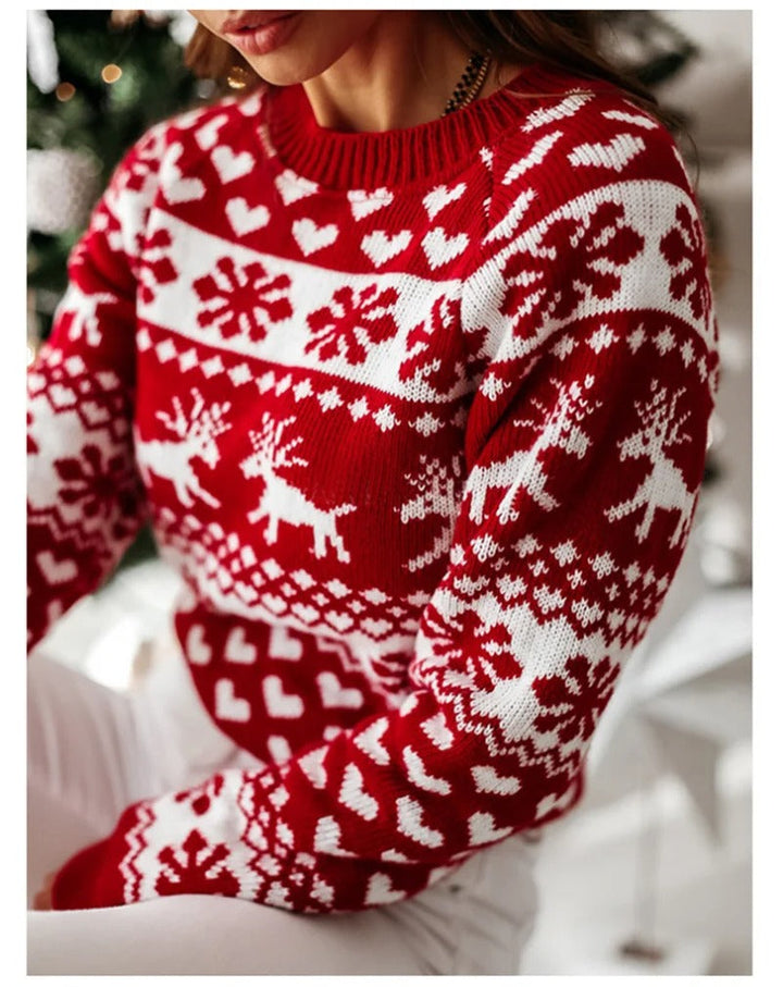 Side view of sleeve and bodice with fair isle print