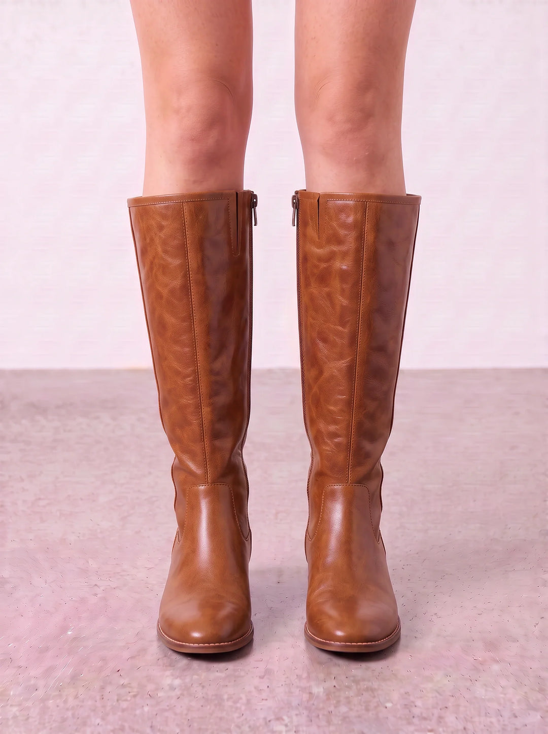 Front view of upper and side zipper