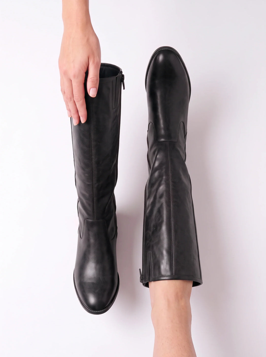 Detail view of side zipper and upper