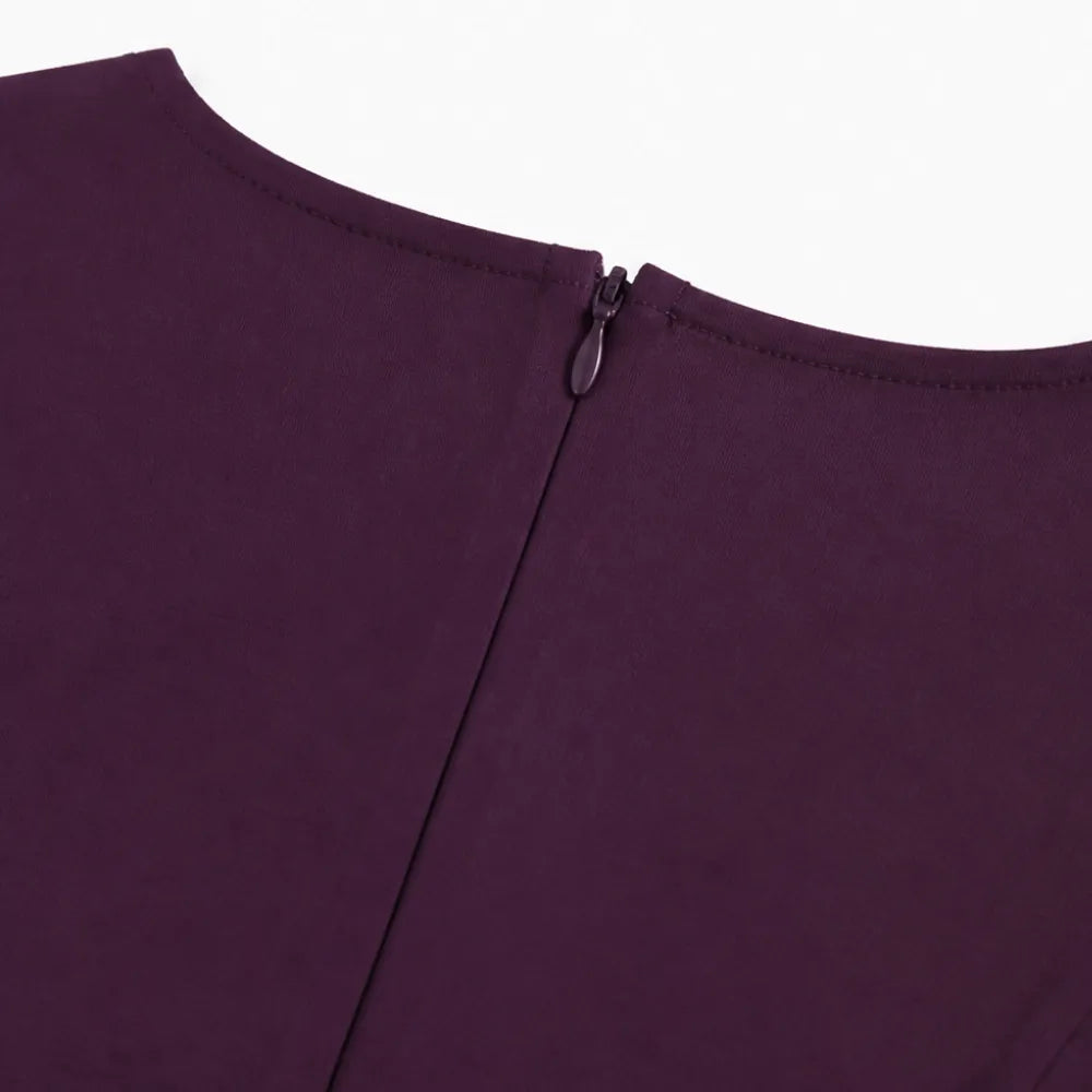 Detail view of back neckline and zipper