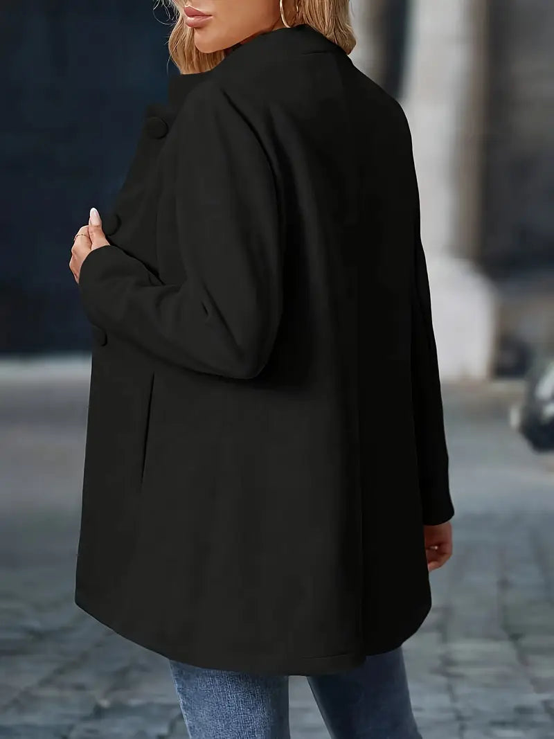 Calabasas | Women’s Stand Collar Button Front Long Sleeve Blazer
