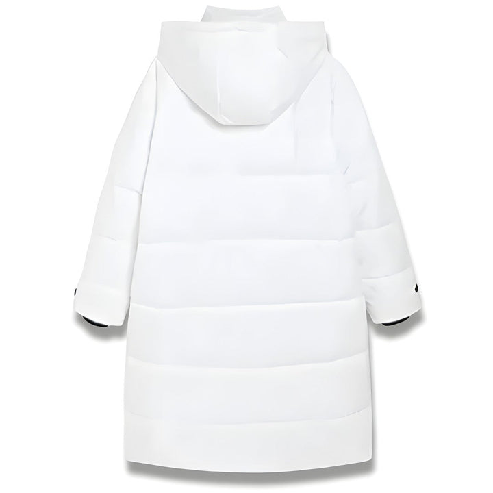 Back view showing hood and quilted body