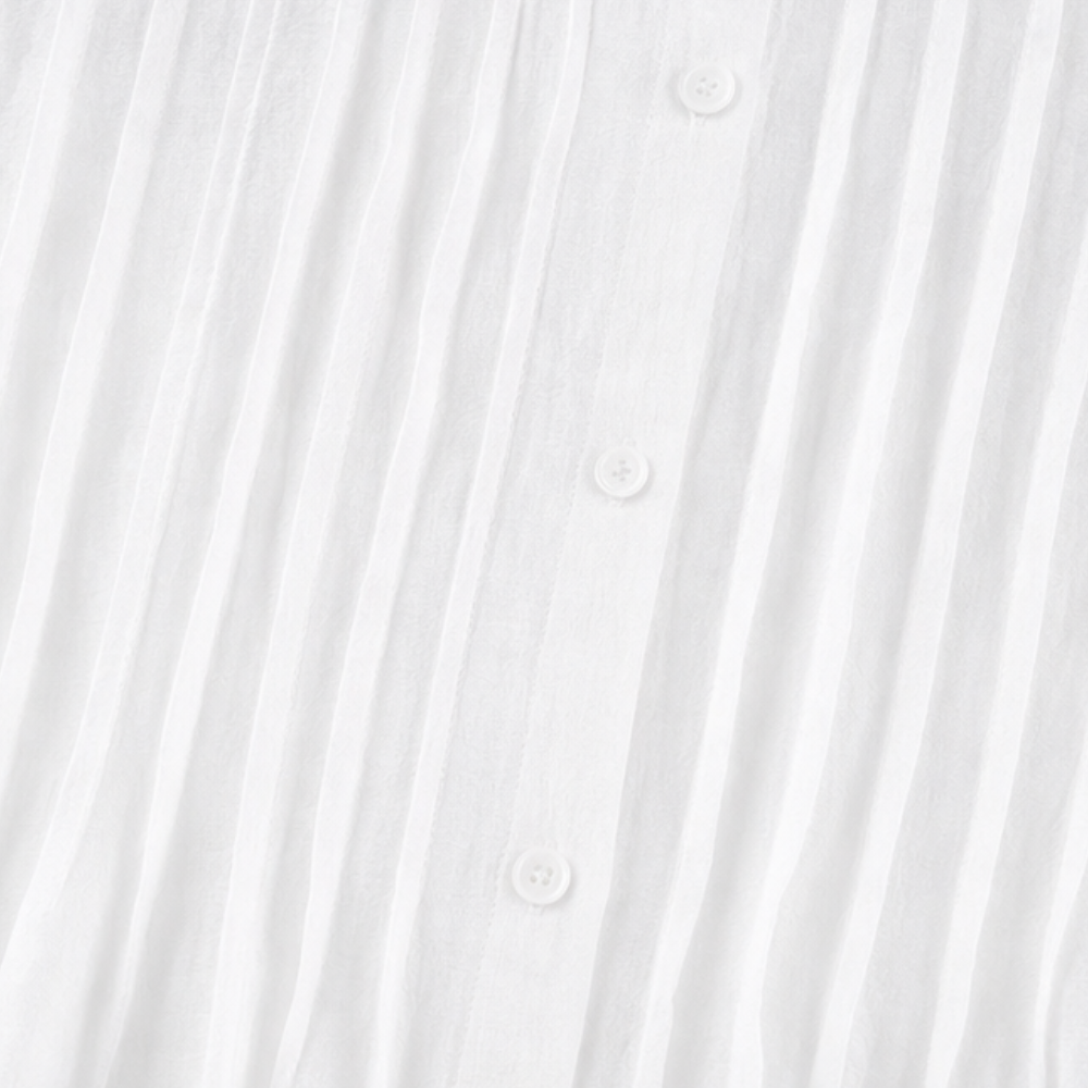 Detail of pintuck bodice and buttons