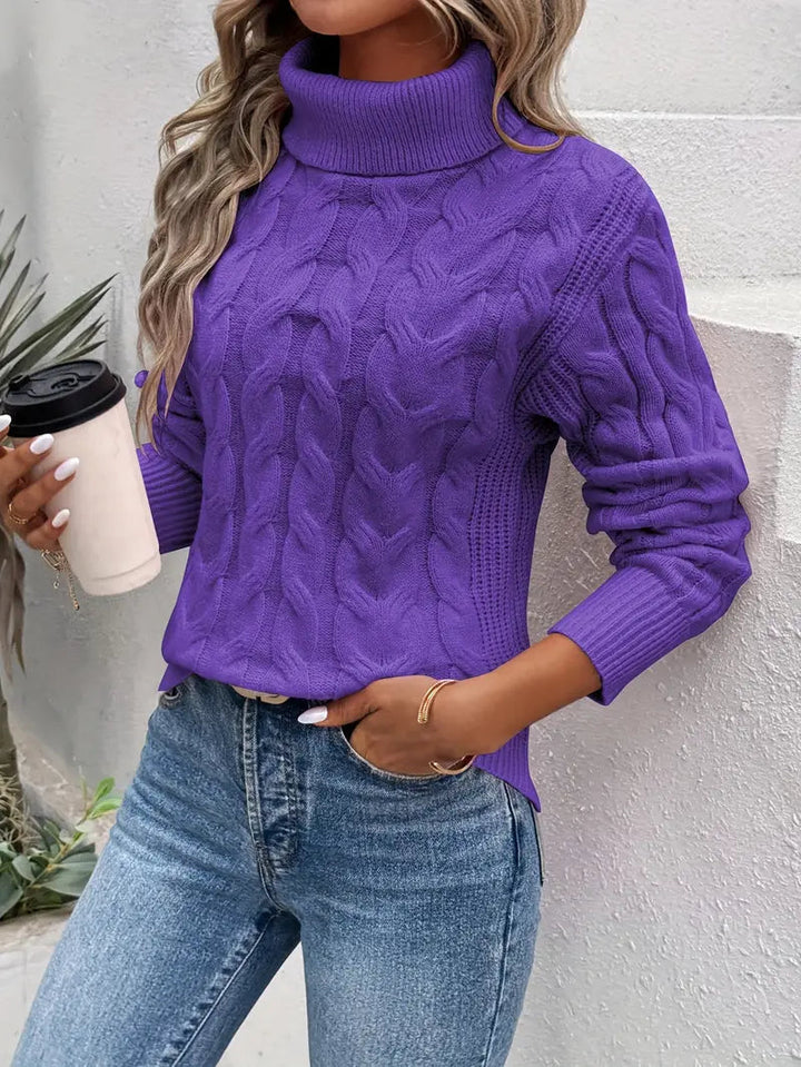 Cayucos | Women’s Turtleneck Long Sleeve Cable Knit Sweater