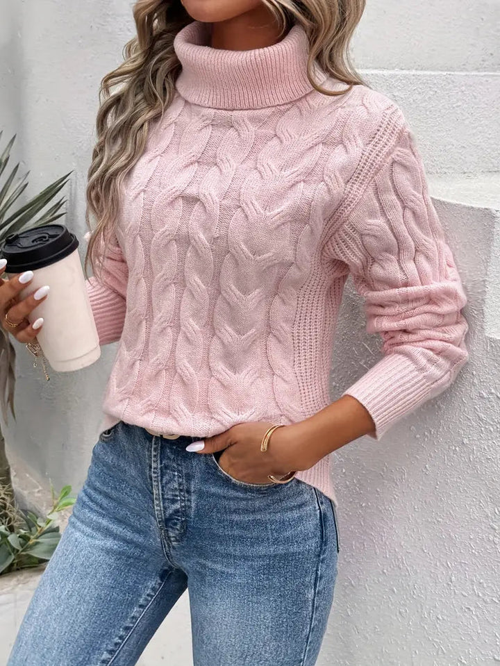 Cayucos | Women’s Turtleneck Long Sleeve Cable Knit Sweater