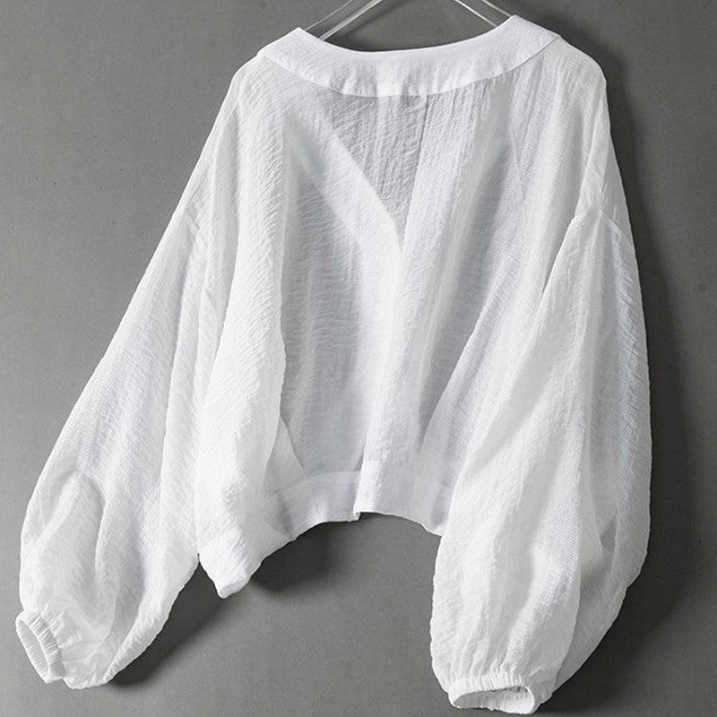Sequoia | Women’s V-Neck Button Front Balloon Sleeve Blouse